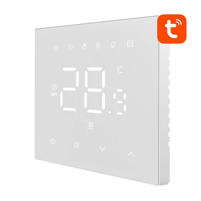 Termostat smart Avatto WT410-BH-3A-W, WiFi, për bojler, i bardhë