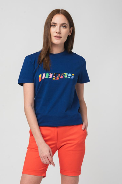 Bluzë Champion Multicolor Logo, për femra, madhësia L, blu royal