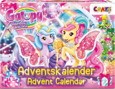 Kalendar adventi Craze Galupy Rainbow Unicorn, 24 surpriza, për fëmijë