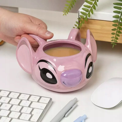 Filxhan qeramik Disney Angel, 450 ml, formë 3D, rozë