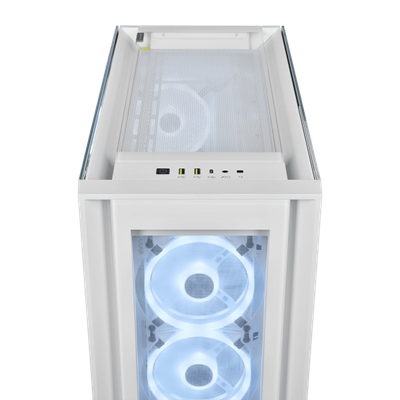 Kutia kompjuterike Corsair iCUE 5000X RGB QL Edition CC-9011233-WW, ATX Mid Tower, me xham të temperuar, e bardhë