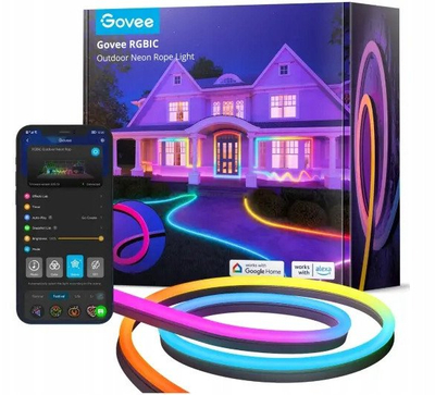 Надворешна LED лента Govee H61A8, 10m, IP67, RGB, црна
