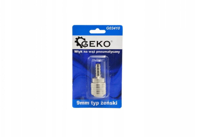 Adapter pneumatik GEKO, 9 mm, lidhje femër, metalik