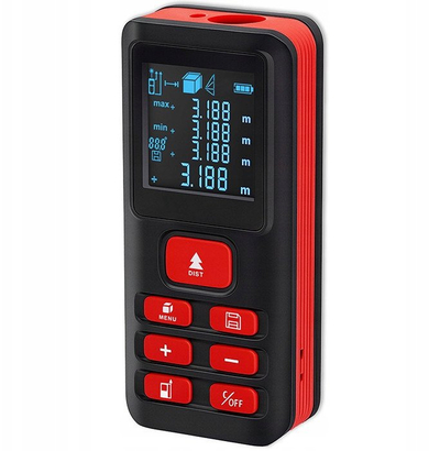 Metër lazer dixhital Qoltec Precise, mat distanca deri në 50m, ekran LCD me dritë