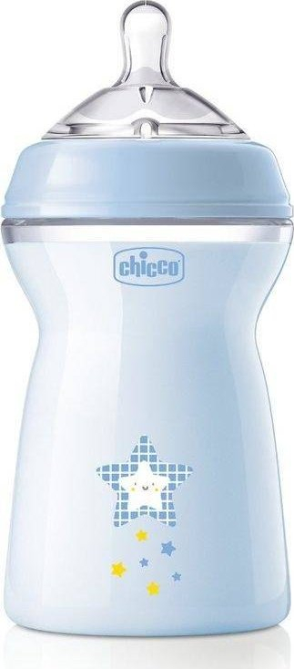 Biberoi Chicco NaturalFeeling, 330 ml, silikoni 6m+, blu