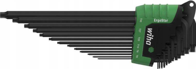 Set çelësash Torx Wiha ErgoStar MagicSpring, 13 copë, krah i gjatë, ngjyrë e zezë
