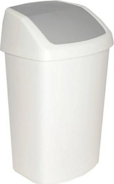 Kosh plehrash Rubbermaid Swing Top Bin R000877, 25L, plastike, i bardhë me gri