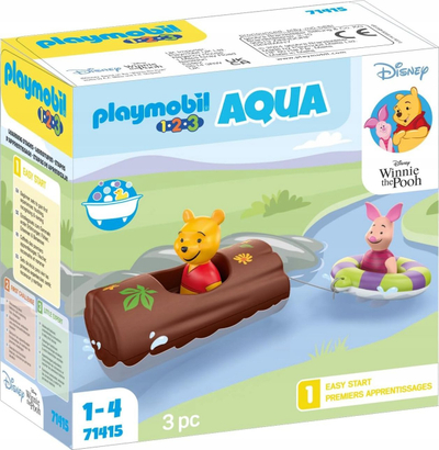 Set lodrash me ujë Playmobil 1.2.3 Aqua Disney Winnie the Pooh 71415, 3 pjesë, për kalamaj 1-4 vjeç, shumëngjyrësh