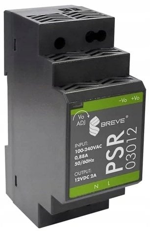 Furnizues energjie Breve PSR 03015, 15VDC 2A, 30W, për shinë DIN