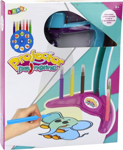 Projektor vizatimi LEAN Toys, 3 disqe që ndërrohen, markera, ngjyrë lejla