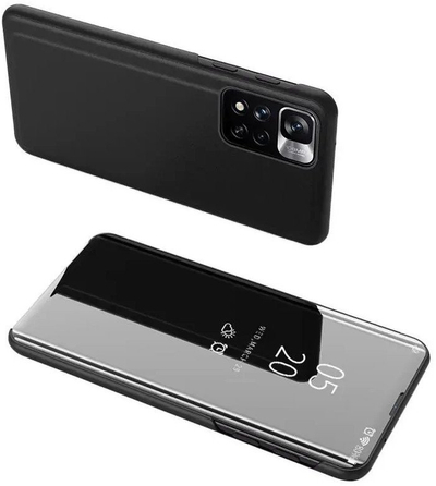 Këllëf me kapak Realme Clear View për Realme 9 Pro Plus, kthehet në bazë për mbajtje, i zi