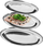 Set tepsish servirëse inox, 3 copë, ovale, argjendi