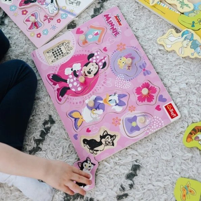 Puzzle druri Trefl Minnie Mouse, 8 copa, me kunja, rozë