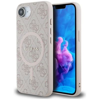 Këllëf telefoni Guess MagSafe 4G për iPhone 16e, TPU, rozë