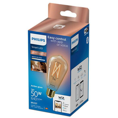 Llambë LED Philips Filament ST64, 7W Eq.50W, E27, ngjyrë qelibar