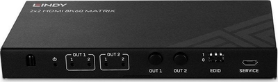 Matriks HDMI Lindy 2x2, 8K60, HDR, e zezë