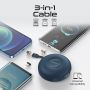 Kabllo magnetike kariku për Promate Quiver, 3 në 1, 1 m, blu e errët
