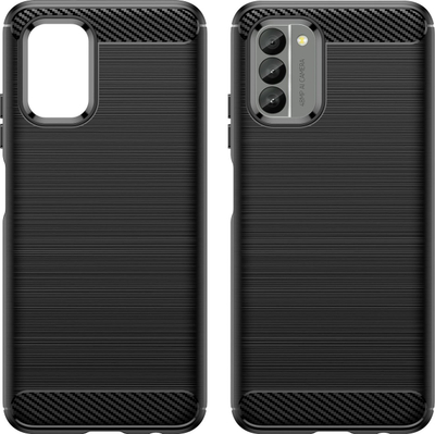 Mbrojtëse telefoni Hurtel Carbon Case Nokia G400, silikon fleksibël, efekt fibrë karboni, e zezë
