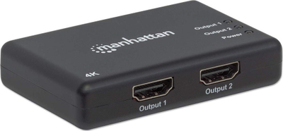 Ndarës HDMI Manhattan 4K me 2 porta, 30Hz, i zi