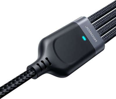 USB кабел Џојрум 4 во 1 JR FC1A1, 1.2m, USB A во Лајтнинг 2x USB C Микро USB, сива