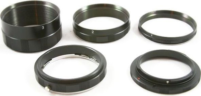 Set extension tubes MASSA për kamera Sony Alpha, montim bajonetë, fokus manual, i zi