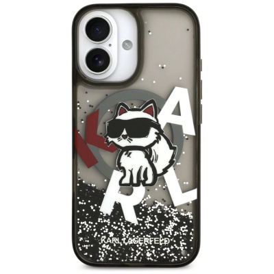 Kapak telefoni Karl Lagerfeld Glitter MagSafe Liquid Choupette për iPhone 17, mbron mirë, shumëngjyrësh