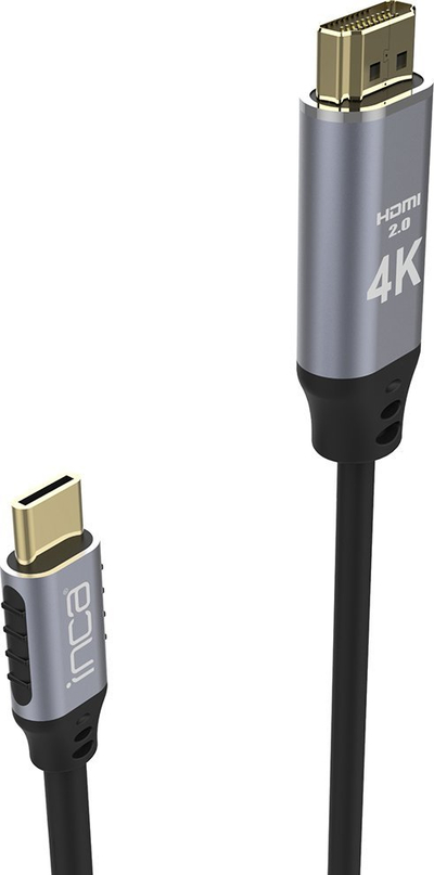 Kабел INCA ITCH-20, USB Type C во HDMI, 2 m, црн