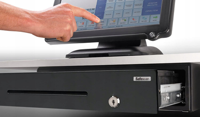 Sirtar parash Safescan SD-4141, 8 ndarje për lekë metalikë, 4 ndarje për kartëmonedha, i zi