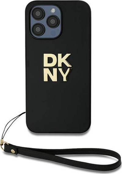 Навлака за телефон DKNY DKHCP14XPBSWSK, за iPhone 14 Pro Max 6.7", тврда навлака со ремен за рака, црна