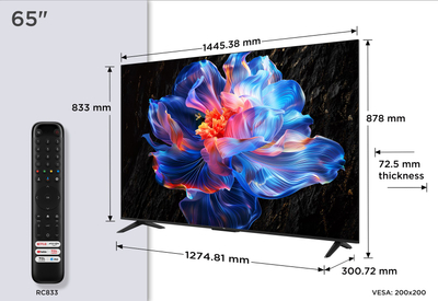 TV Smart TCL 65P69, 65\", 4K UHD, 60Hz, i zi