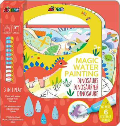 Set pikturimi me ujë Avenir Magical Water Painting Dinosaurs, libër me aktivitete, për kalamaj 3–7 vjeç, shumëngjyrësh