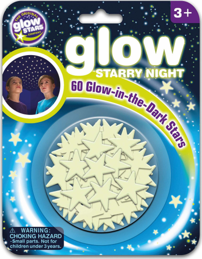Stickerë fosforeshentë Brainstorm Limited Glow Starry Night, 60 copë, vetëngjitës, shumëngjyrëshe