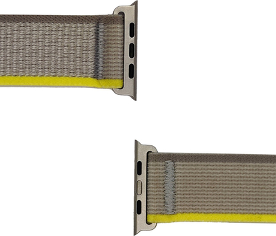 Rrip ore Apple Watch Trail Hook and Loop, 42 44 45 49mm, material plastik, gri e çelët