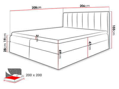 Shtrat kontinental VIGO 200x200 + dyshek