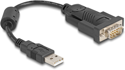Adapter USB në RS-232 Delock 61425, USB 2.0, 0.25 m, i zi