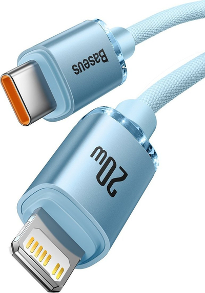 Kabllo karikimi Baseus BSU3637, USB C në Lightning, 1.2m, blu e çelët