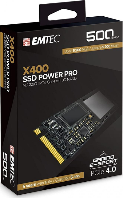 Disk SSD Emtec X400 Power Pro, 500GB, M.2 2280 PCI-E x4 Gen4 NVMe