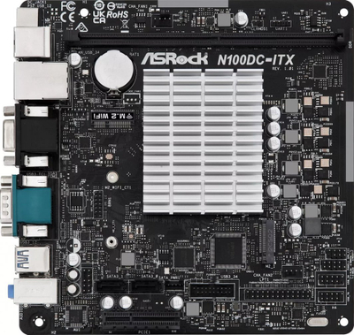 Pllakë amë ASRock N100DC-ITX, Intel SoC, 1 slot, Mini ITX
