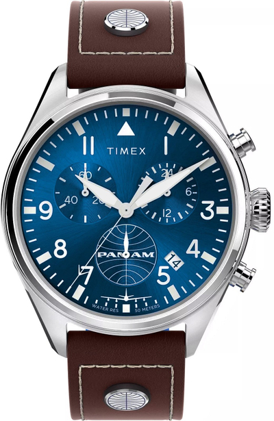 Рачен часовник Timex Waterbury X Pan Am TWG030100, 42mm, кварц, сина
