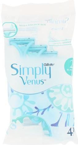 Жилет за еднократна употреба за жени Gillette Simply Venus 2 Blades, 2 сечила, 4 парчиња, тиркизна боја