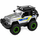 Lodër makinë policie LeanToys Police Horse Trailer, off road me rimorkio e kal, drita dhe zë, argjendtë dhe blu