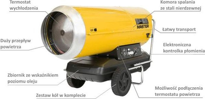 Ngrohës nafte Master B 360, 111 kW, me pompë, i verdhë