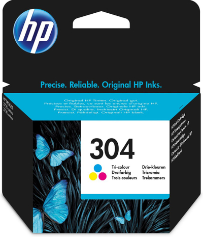 Патрони со боја HP 304 Tri Colour, оригинални, стандардeн капацитет, повеќебојни