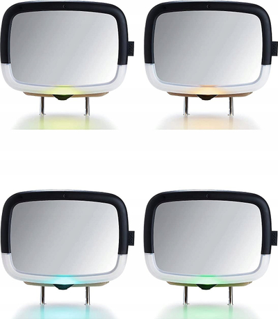 Pasqyrë makine për bebe Brica Night Light, rrotullim 360°, drita LED, e zezë