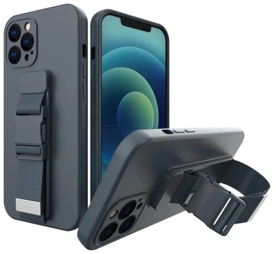 Husë me varëse Hurtel Cord Case për Samsung Galaxy S21+ 5G, xhel TPU, qoshe të forcuara, blu