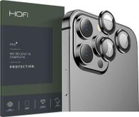 Mbrojtëse lente kamere Hofi Camring Pro+, për iPhone 13 Pro 13 Pro Max, xham alumini, e zezë