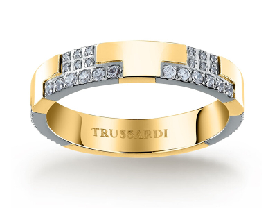 Unazë për femra Trussardi T Logo, e artë
