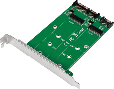 Adapter i brendshëm LogiLink PC0086, 2x M.2 SATA, 2x SATA, jeshil