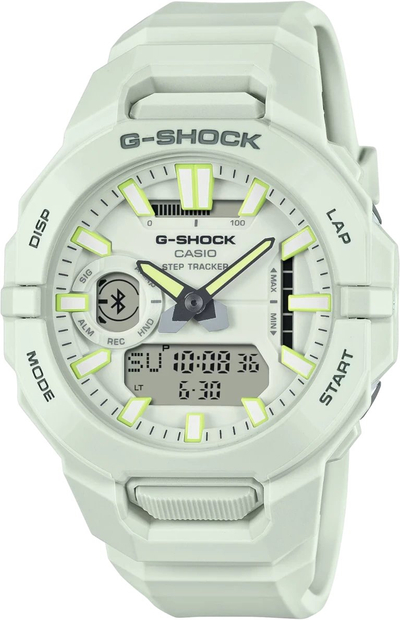 Orë sportive Casio G Shock GBA 950 7AER, Bluetooth, mban ujë 20 bar, e bardhë