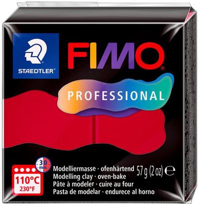 Plastelinë FIMO Professional për modelim, 57 g, piqet në furrë, ngjyrë karmin